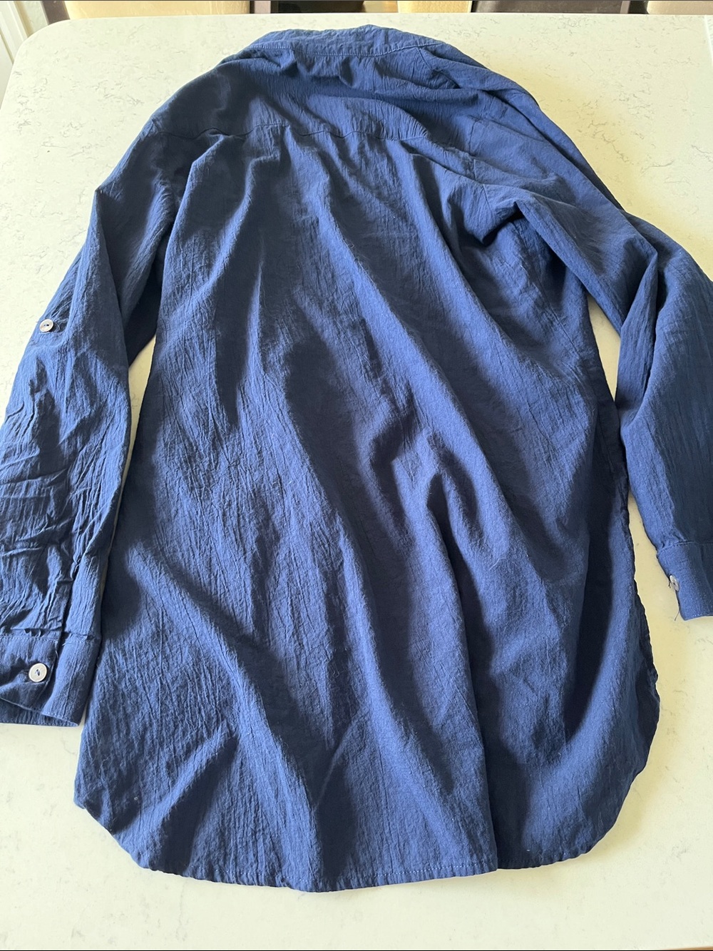 Tommy Bahama Navy Lightweight Button-Up Shirt Jacket - Picture 3 of 3